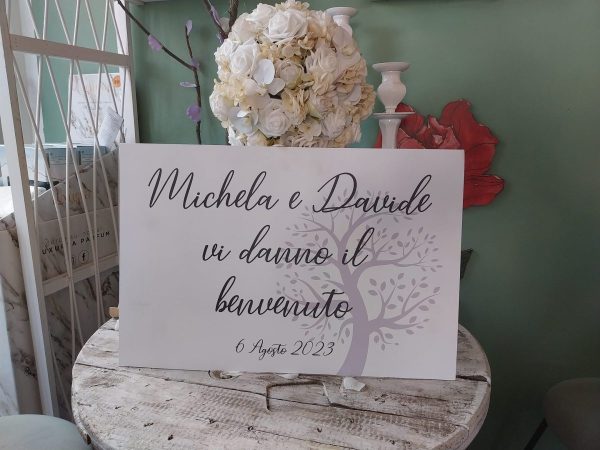 Cartello di Benvenuto Wedding 40x60 cm. PVC