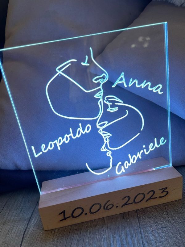 Lampada notte personalizzata in legno - immagine 6