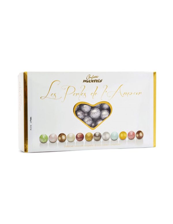 Confetti Nocciola Cioccolato Les Perles Argento 1 Kg. MAXTRIS