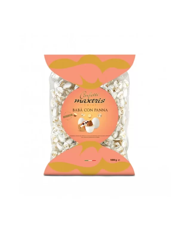 Confetti Incartati Twist Ciocco Mandorla Affogato al Babà con panna 1 Kg. MAXTRIS